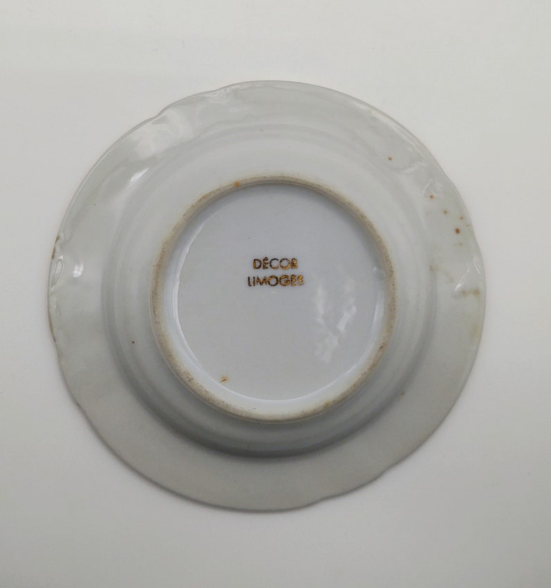Vintage Limoges Ashtray About Love with Gold Trim Aimer