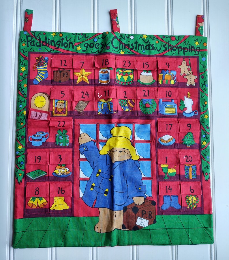 Vintage Hand Sewn Paddington Bear Christmas Advent Calendar Etsy