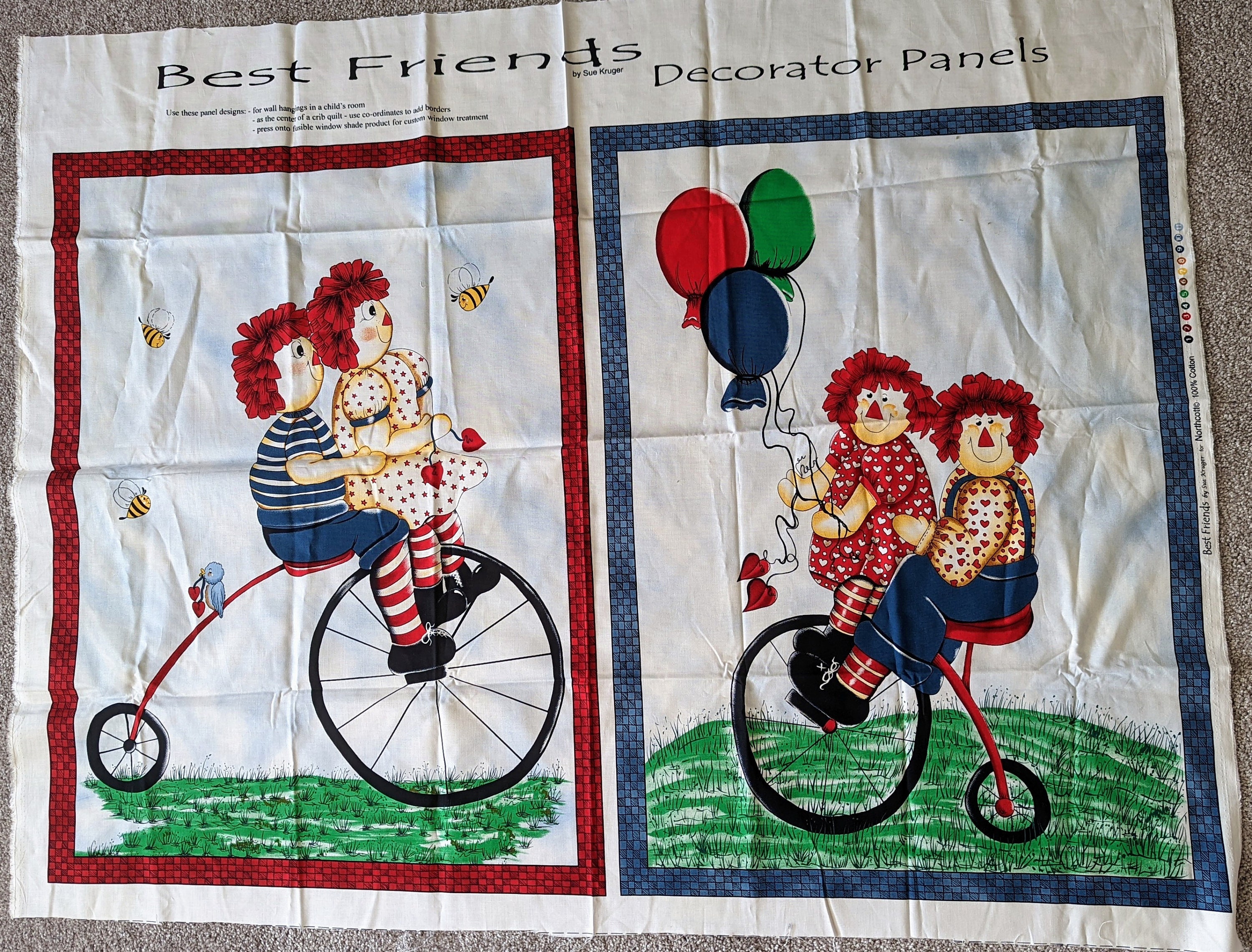 Best Friends Raggedy Ann and Raggedy Andy Fabric Panel - Etsy Canada