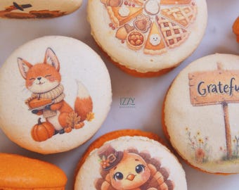 Thanksgiving Macarons - 6,12,24 -Pumpkin Spice - Fall Macarons Pumpkin Thanksgiving Cookies - Holiday Cookies