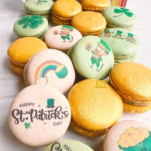 St. Patrick&#39;s Day French Macarons - French Cookies Fruitty Pebbles Cereal - St. Patrick&#39;s Day Macarons Macaroons - St. Patrick&#39;s Day Cookie