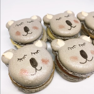 Koala French Macarons 12 or 24 - Choose your flavors - Edible Macaroons - French Cookies - Koala cookie Macarons