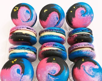 Galaxy Space Macarons - 6/12/24 - Choose your Flavor - French Macaroons - Galaxy Cookies