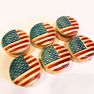 USA Macarons 4th of July French Macarons - Choose your flavors - Edible Macaroons - French Cookies - Fourth Of July Desserts