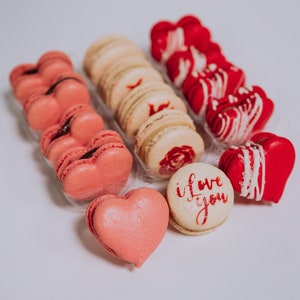 Heart Box French Macarons Mother's Day  - Gift Box - French Cookies - Mother's Day Heart Macarons - Chocolate Cookies