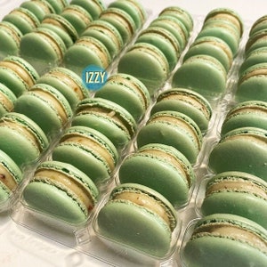 Pistachio French Macarons - 6,12 or 24 - French Pistachio Flavor Macaroons -  Christmas Green Macaroons