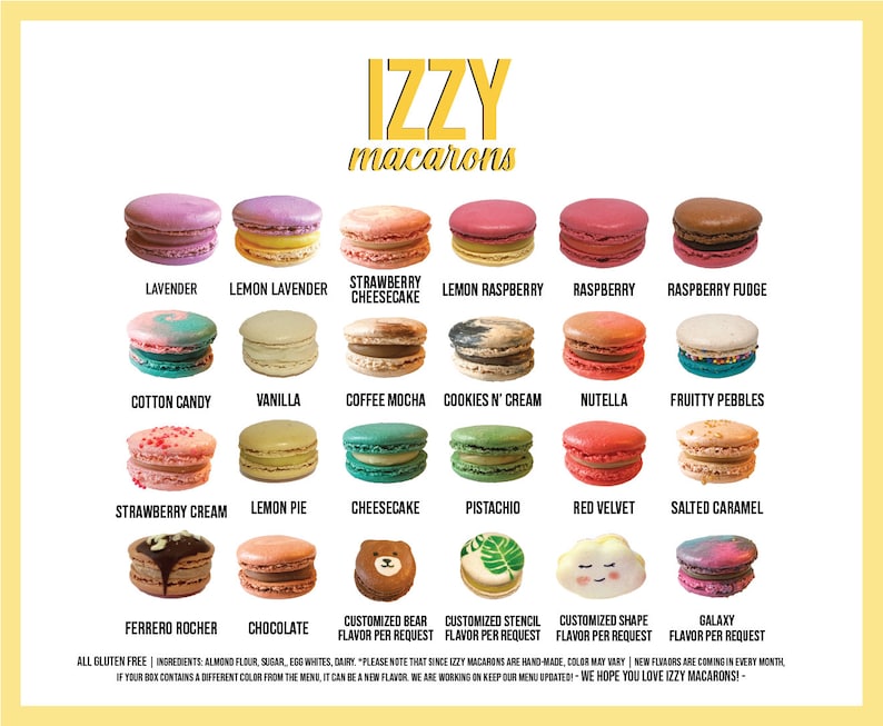 Izzy French Macarons Surprise me Flavors Assorted Standard Packaging Ice pack included Macaroons Spring/Easter Gifts Macarons image 2