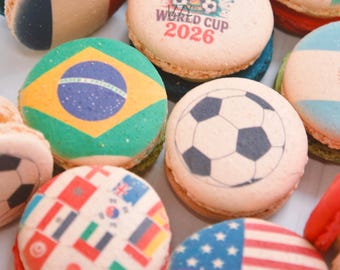 World Cup Macarons - Sport French - Flag Country Soccer Macarons - USA, Brazil, Argentina Macarons