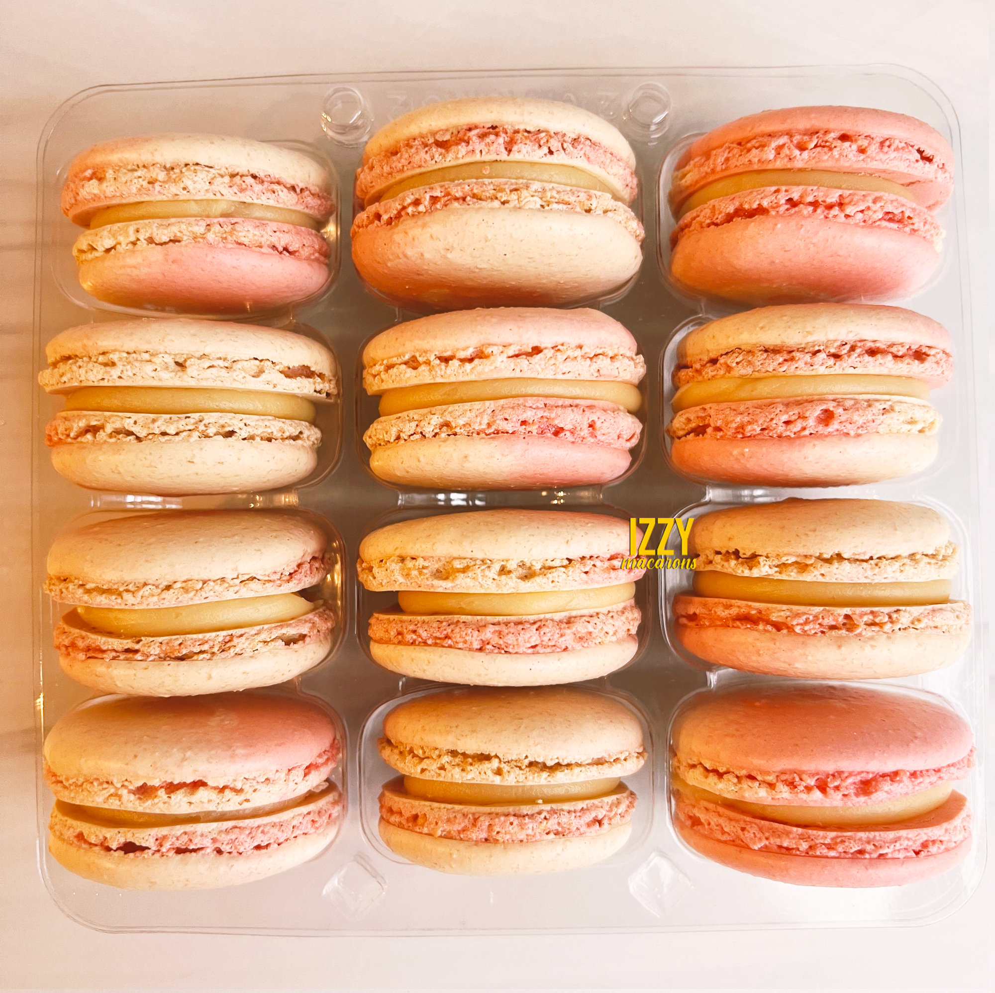 makaron♡ Strawberry Macarons - 6.12 or 24 - Swirls French Strawberry