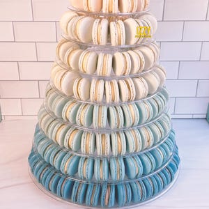 12 Pink or Blue French Macarons Ombre - White to Pink Fading Macarons Pack - Baby Shower/ Wedding - It&#39;s a Boy/Girl - Cookies - Gluten-Free