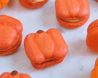 Pumpkin Macarons Pumpkin Spice Cheesecake French Macarons - 6,12 or 24 - French Fall Macarons Flavor Macaroons - Autumn Macrons Gluten Free