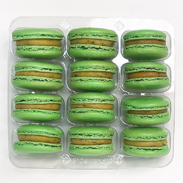 Pistachio French Macarons - 6.12 or 24 - French Pistachio Flavor Macaroons - Christmas Green Macaroons