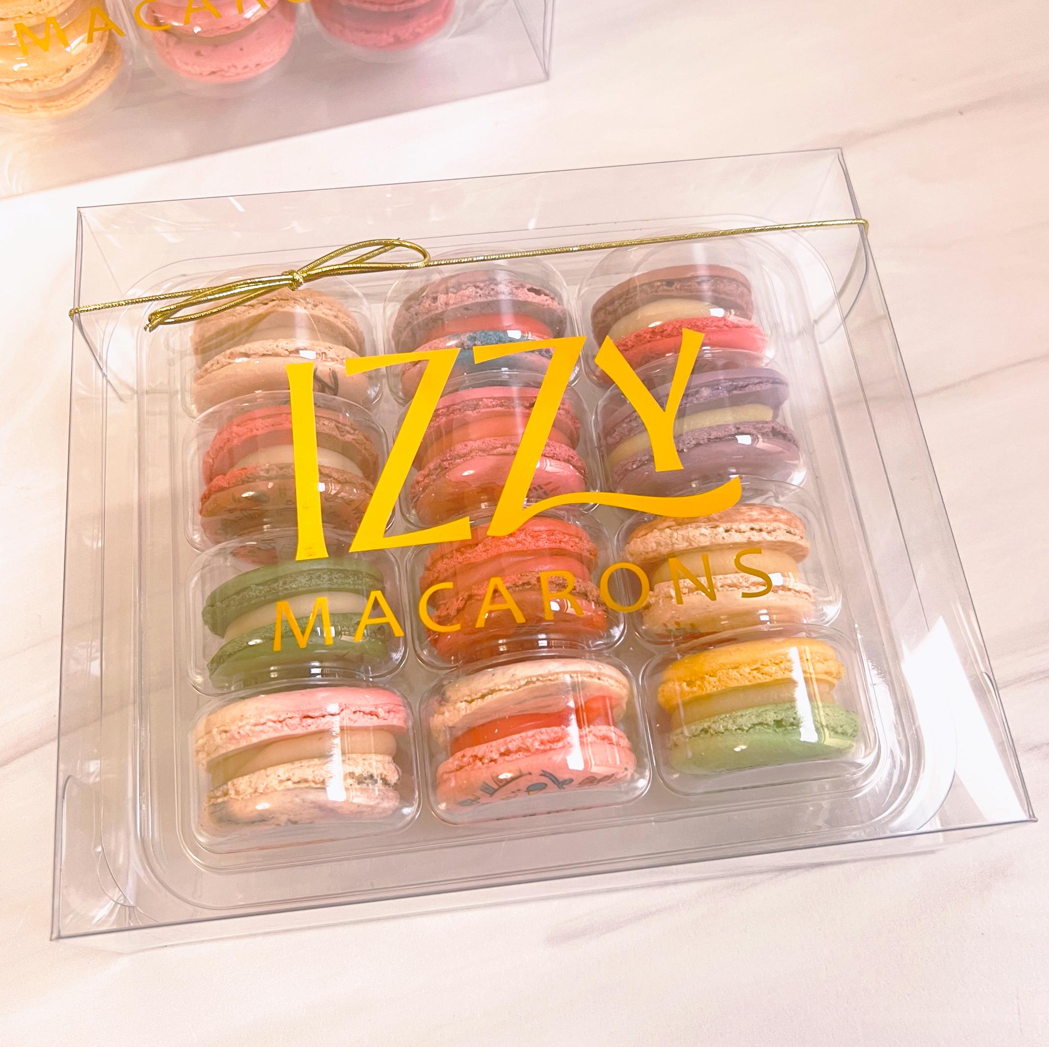 French Macarons - 12 Macarons Box Cookies - ICE PACK -Assorted