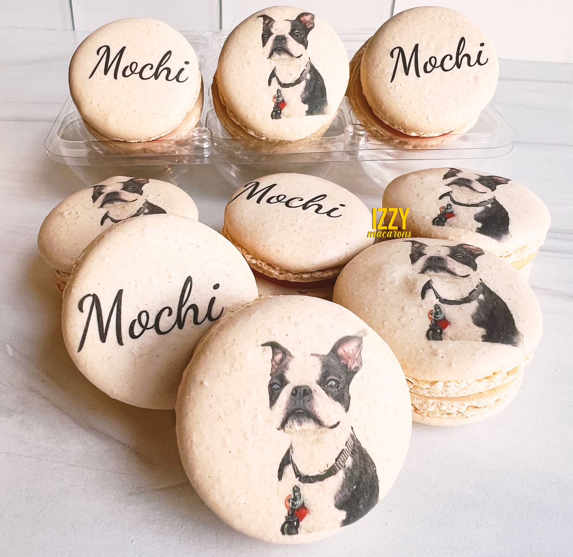 【macaron】E208 エンボッサープレート(5,400)＋本体 Dog/cat/ Person Macarons Picture French Macarons - Logo, Family