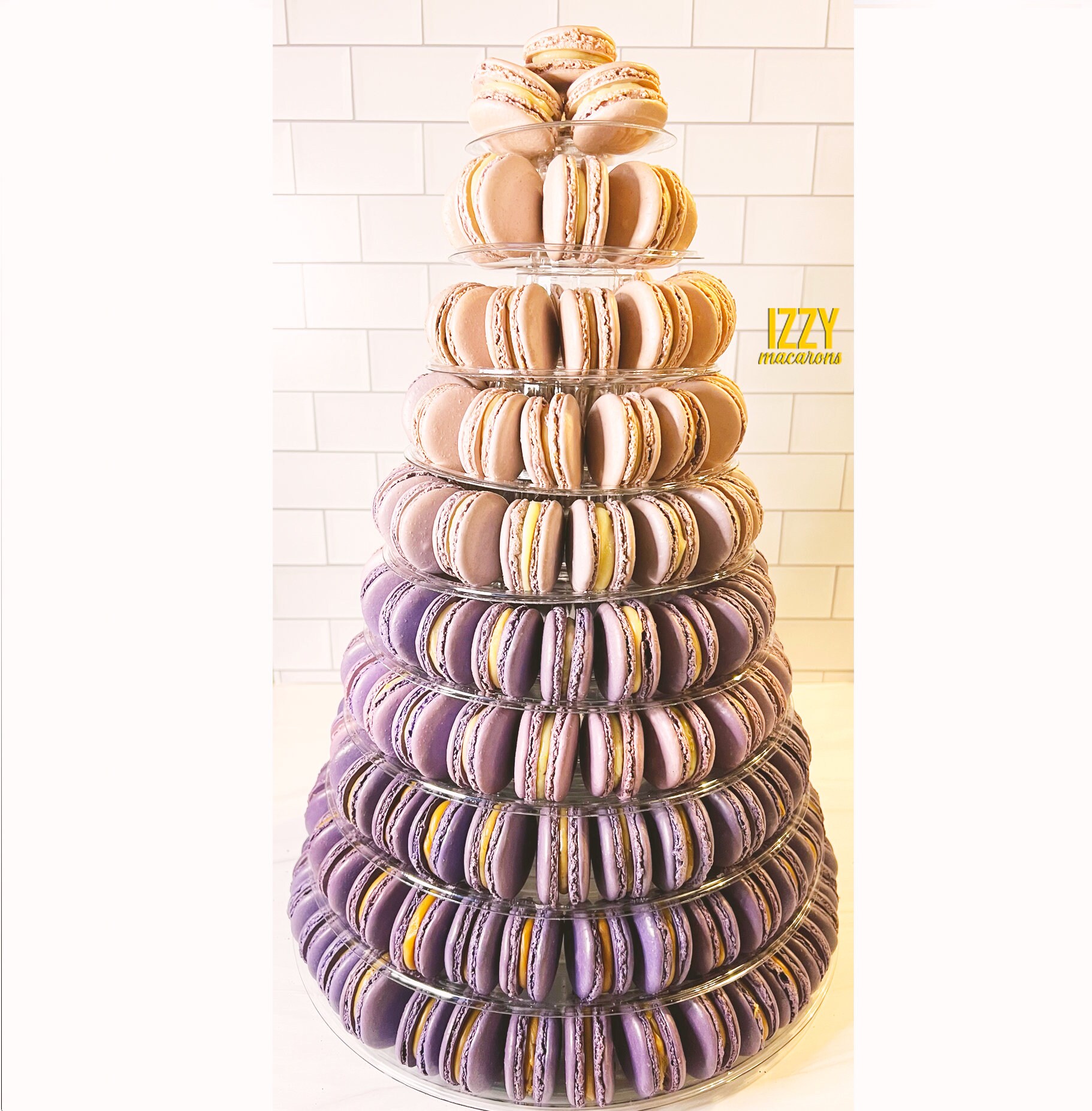 Purple Ombré Macaron Tower - 200 Macarons - Add String