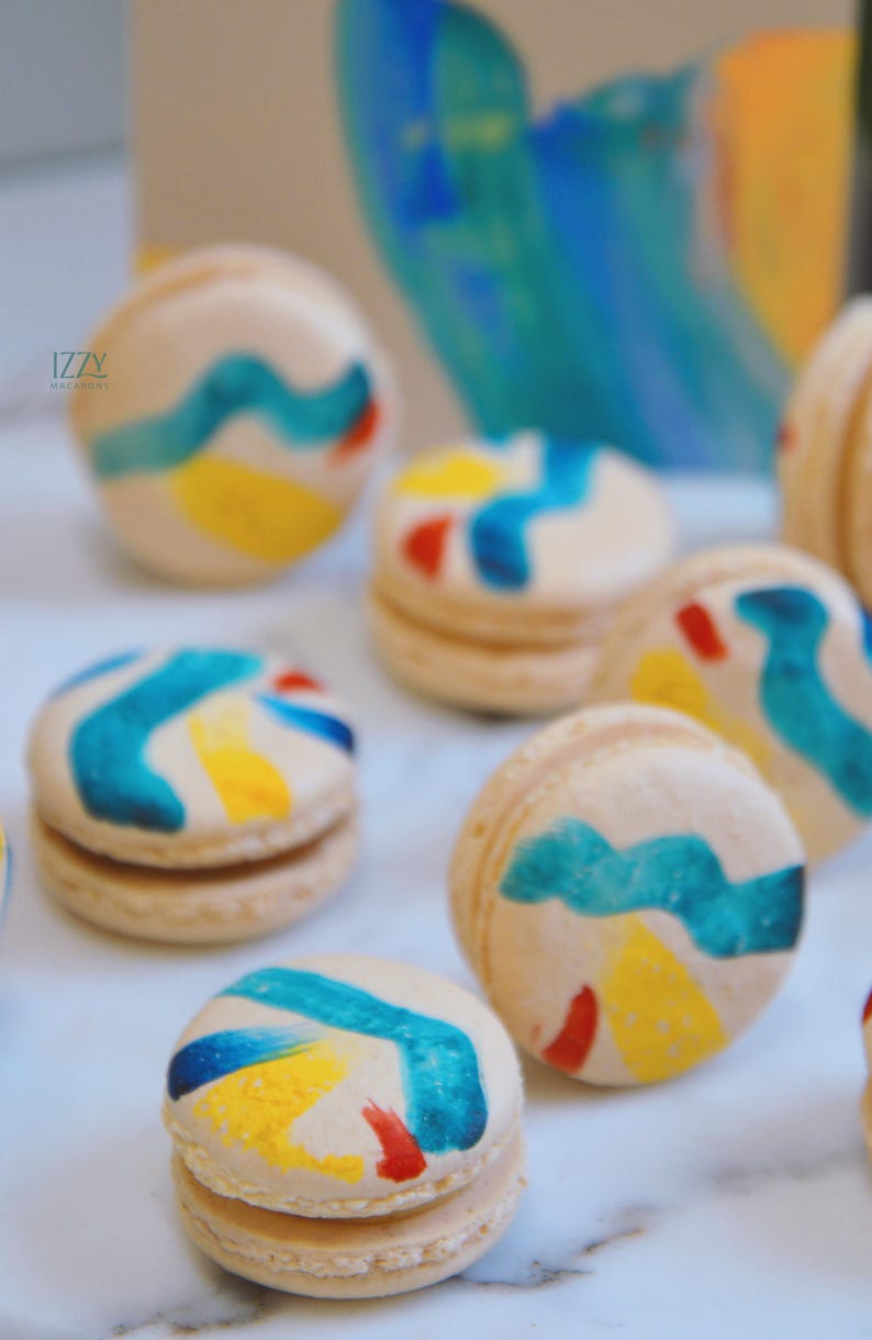 Hand Painted French Macarons Art - Choose Flavors - Weddings/baby ...