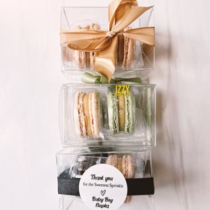 Sage Green Party Macarons Favor Clear Box With 2 - Party Favor - Choose ...