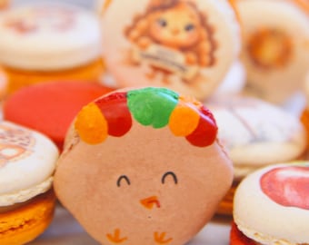 French Macarons Turkey - Thanksgiving Macarons - 6.12 or 24 - Friendsgiving Fall/ Thanksgiving Macaroons - Pumpkin Spice Turkey Cookies