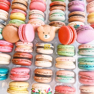 French Macarons - 12 Macarons Box Cookies - ICE PACK -Assorted/Choose your Flavors in Notes - Summer Safe - Gifts Macarons Gluten Free