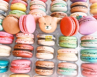 French Macarons - 12 Macarons Box Cookies - ICE PACK -Assorted/Choose your Flavors in Notes - Summer Safe - Gifts Macarons Gluten Free