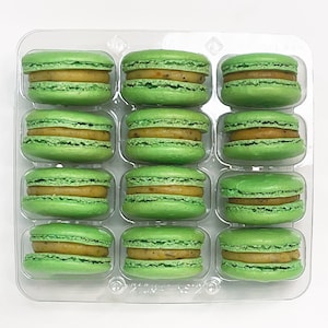 Pistachio French Macarons - 6.12 or 24 - French Pistachio Flavor Macaroons - Christmas Green Macaroons