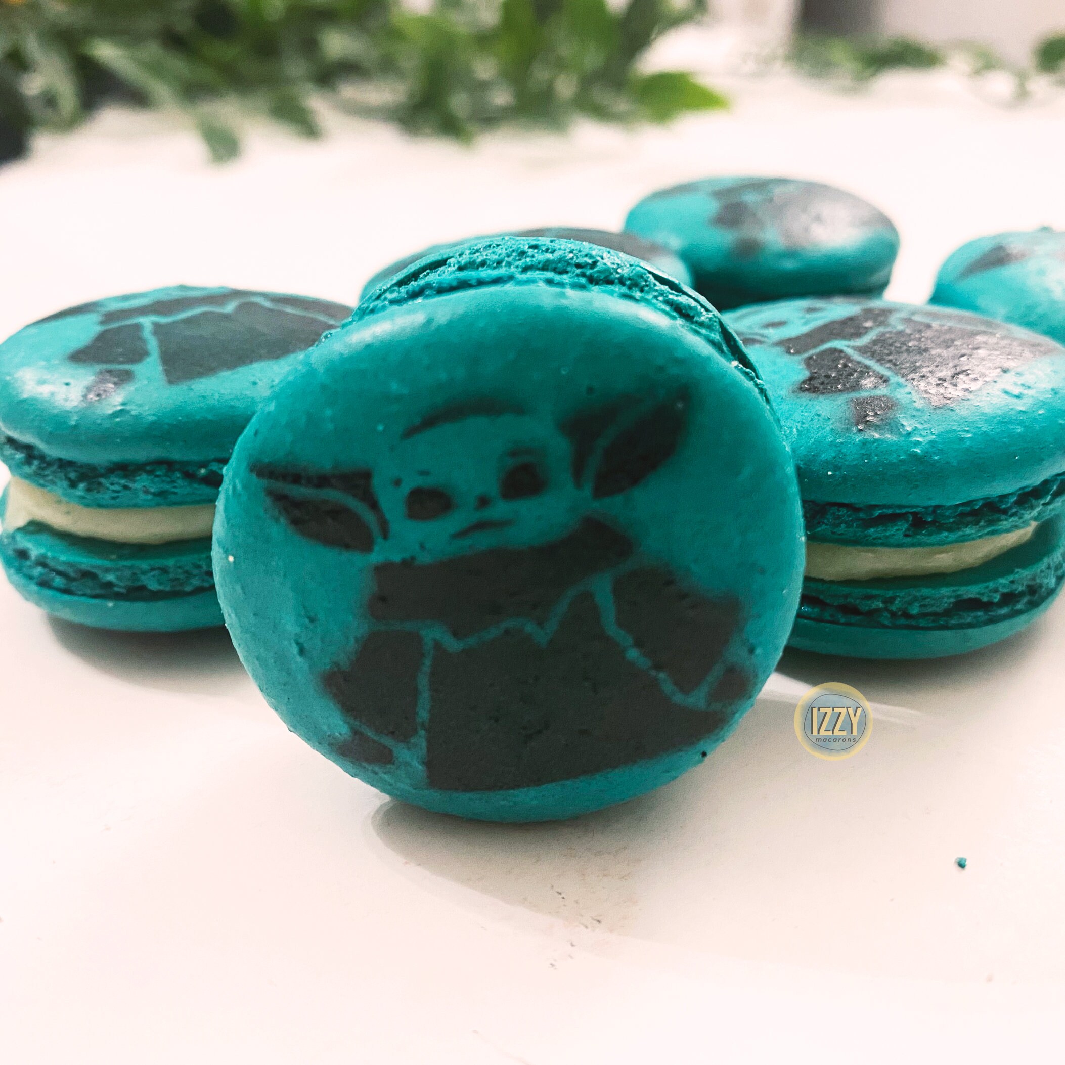 Blue French Macarons - 6.12 or 24 - Cheesecake Flavor