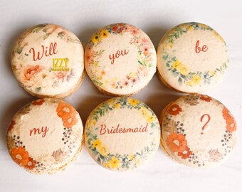 Will you be my Bridesmaid French Macarons - 6 or 12 - Bridesmaid Proposal Choose flavors Macaroons - Cookies Gifts Paris Macarons Cookies