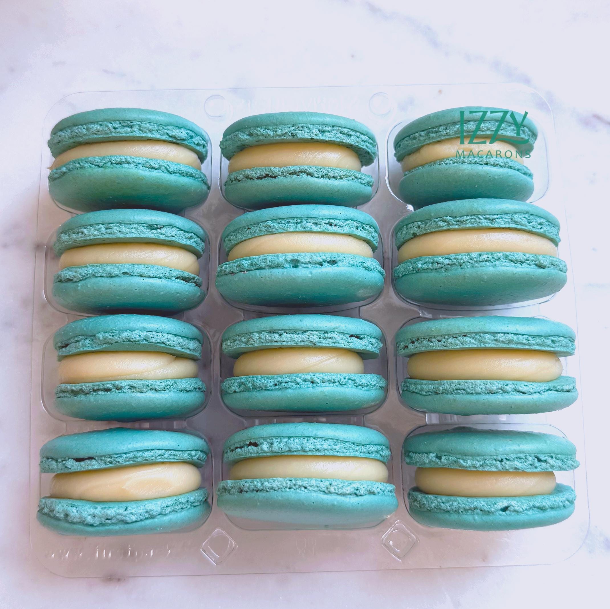 Blue Teal Macarons - French Macarons Gift - Choose Your Flavors