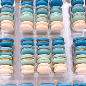 Blue French Macarons - White to Blue/Fading Macarons Pack - Baby Shower/ Wedding - It&#39;s a Boy - Cookies - Gluten-Free