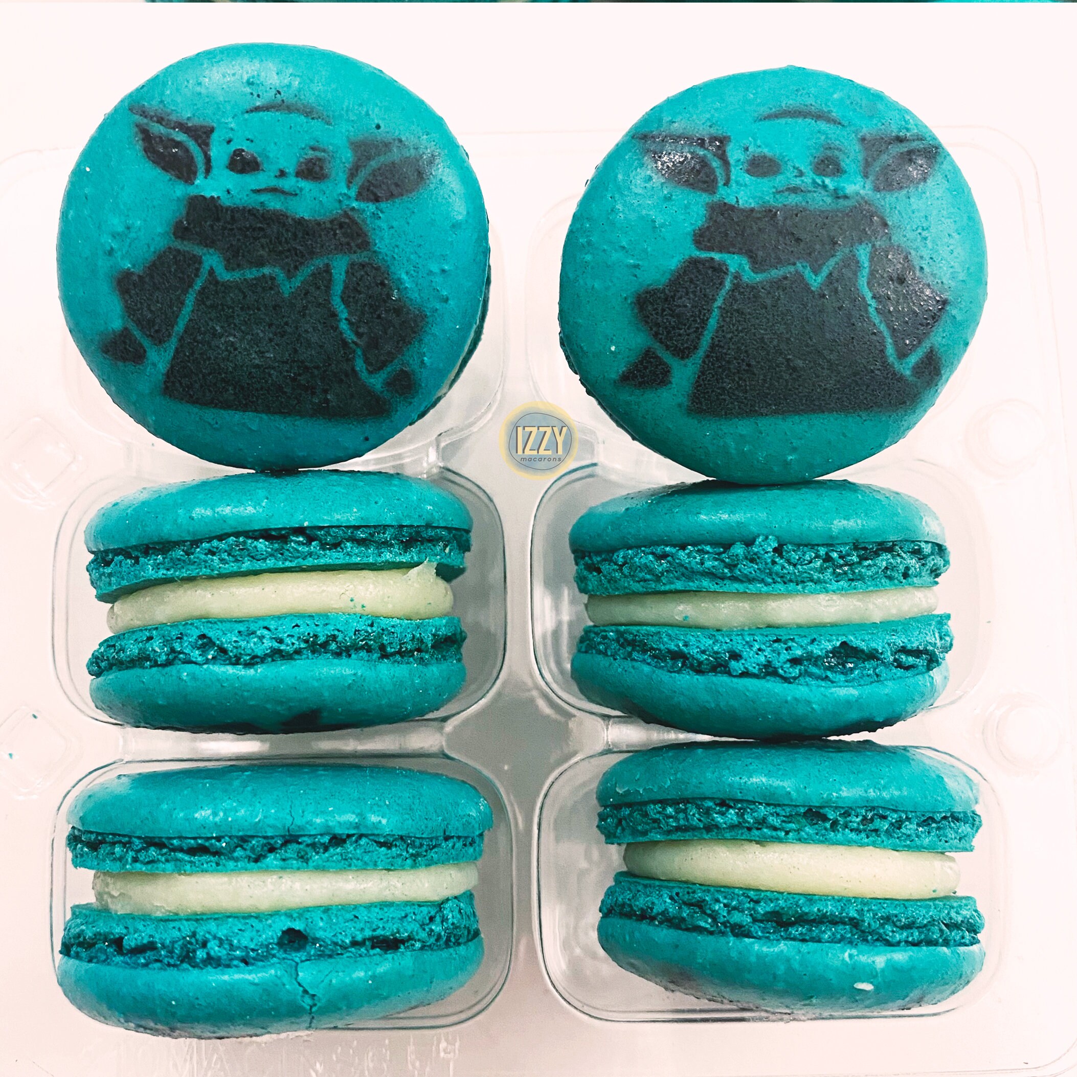 Blue French Macarons - 6.12 or 24 - Cheesecake Flavor Macaroons