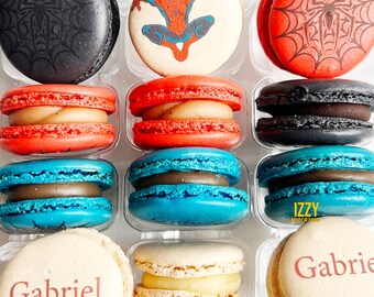 Spider French Macarons - 6,12 or 24 - Choose Your Flavors - Spider