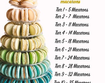 French Macaron Tower - Macarons Tower Stand included - BabyShower/Weddings/Birthday Party - Macaroons Tower