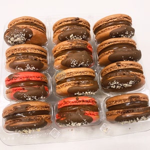 Ferrero Rocher French Macarons - 6.12 or 24 - French Macaroons - Nutella Cookies - Hazelnut Macarons Valentines Chocolate Box Macarons