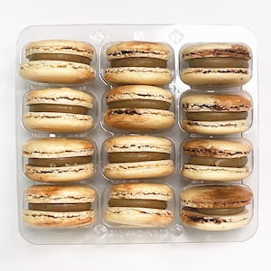 Coffee Mocha French Macarons - 6,12 or 24 - French Coffee Flavor Macaroons - Brown/White Macrons