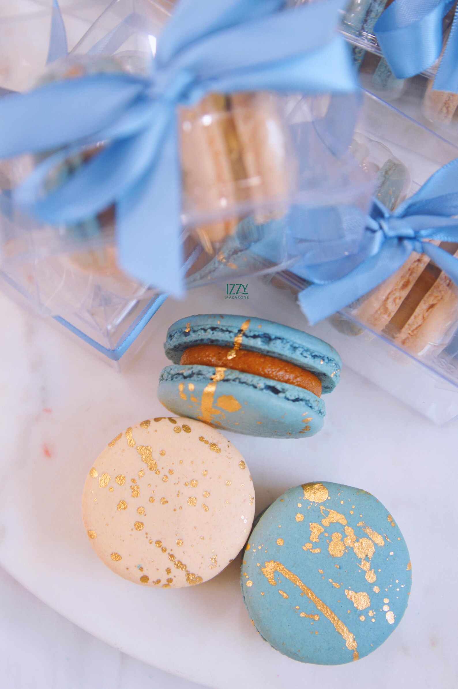 Macarons Favor Clear Box With 2 Macarons - Party Favor - Choose Color Macarons Favor Clear Box With 2 Macarons - Party Favor - Choose Color