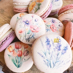 French Macarons Spring Flowers - Choose Your Flavors - Spring, Lavender ...