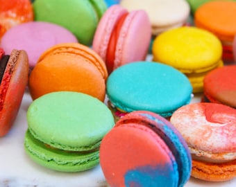 French Macarons - 12 Macarons Box Cookies - ICE PACK -Assorted/Choose your Flavors in Notes - Summer Safe - Gifts Macarons Gluten Free