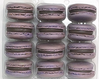 Lavender French Macarons - 6.12 or 24 - French Lavender Purple Flavor Macaroons - Spring Macarons Gifts Macrons