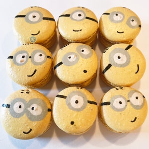 Yellow Macarons 12 or 24 - Choose your flavors - Edible Macaroons - French Cookies - cookies Macarons