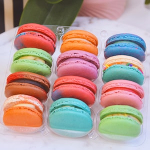 12 French Macaron Box - Assorted/Choose your Flavor in Notes - Spring Macarons - Macaroons - Gift Box - Gluten Free - Gift Valentine&#39;s Gift
