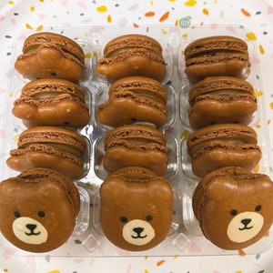 Bear French Macarons 12 or 24 Choose your flavors Edible Macaroons French Cookies Teddy Bear cookies Macarons image 4