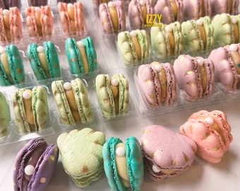 Seashell Macarons 15 or 30 - Choose your flavors - Edible Macaroons - French Cookies - Seashell cookies Macarons