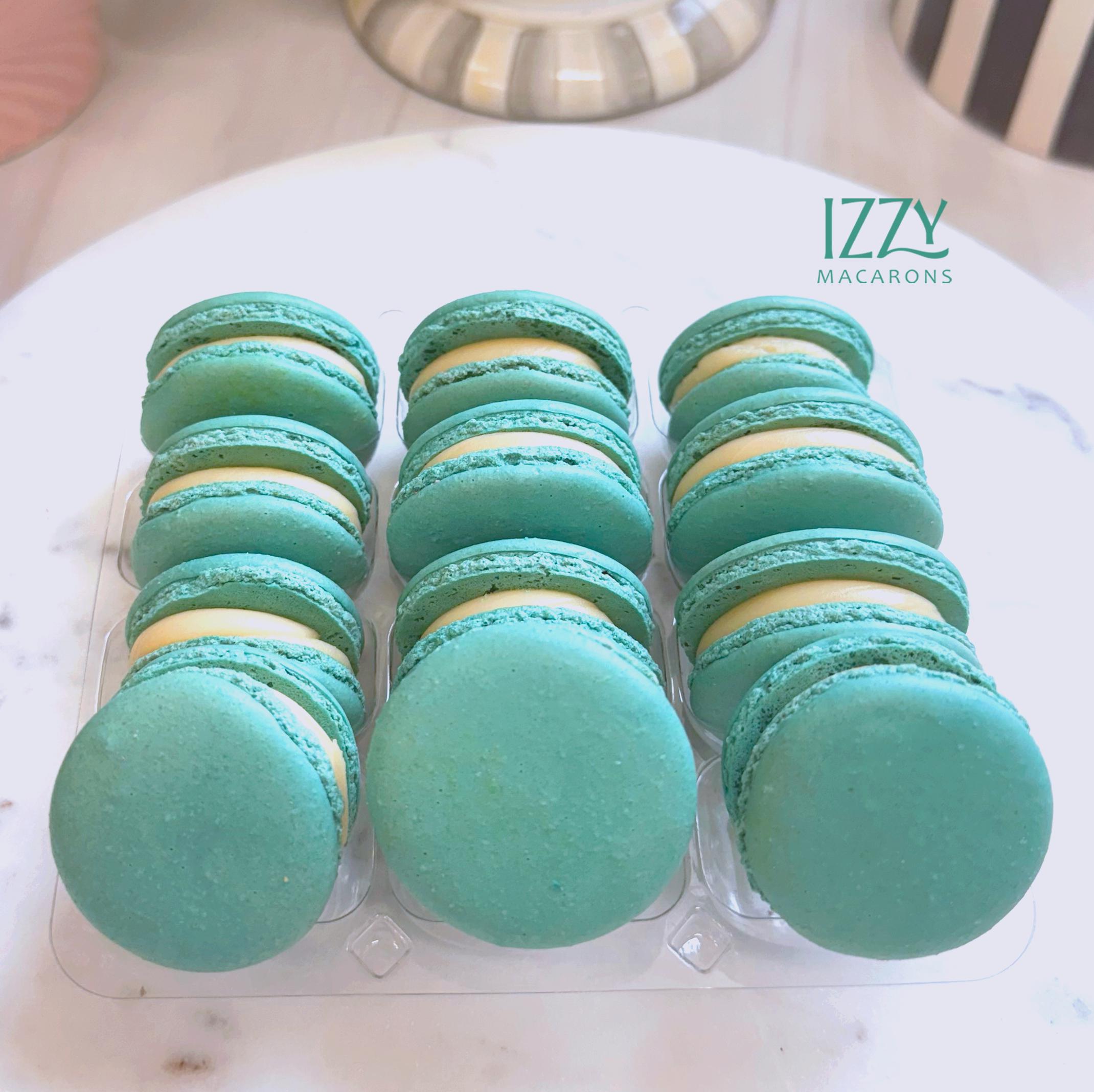 Blue Teal Macarons - French Macarons Gift - Choose Your Flavors