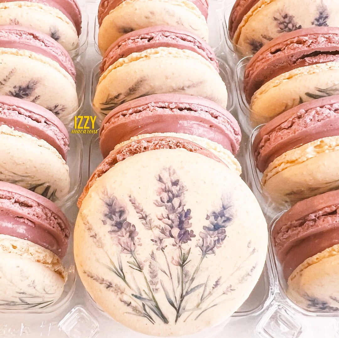 Lavender Macarons - Spring Flowers French Macarons 12 or 24 - Choose ...