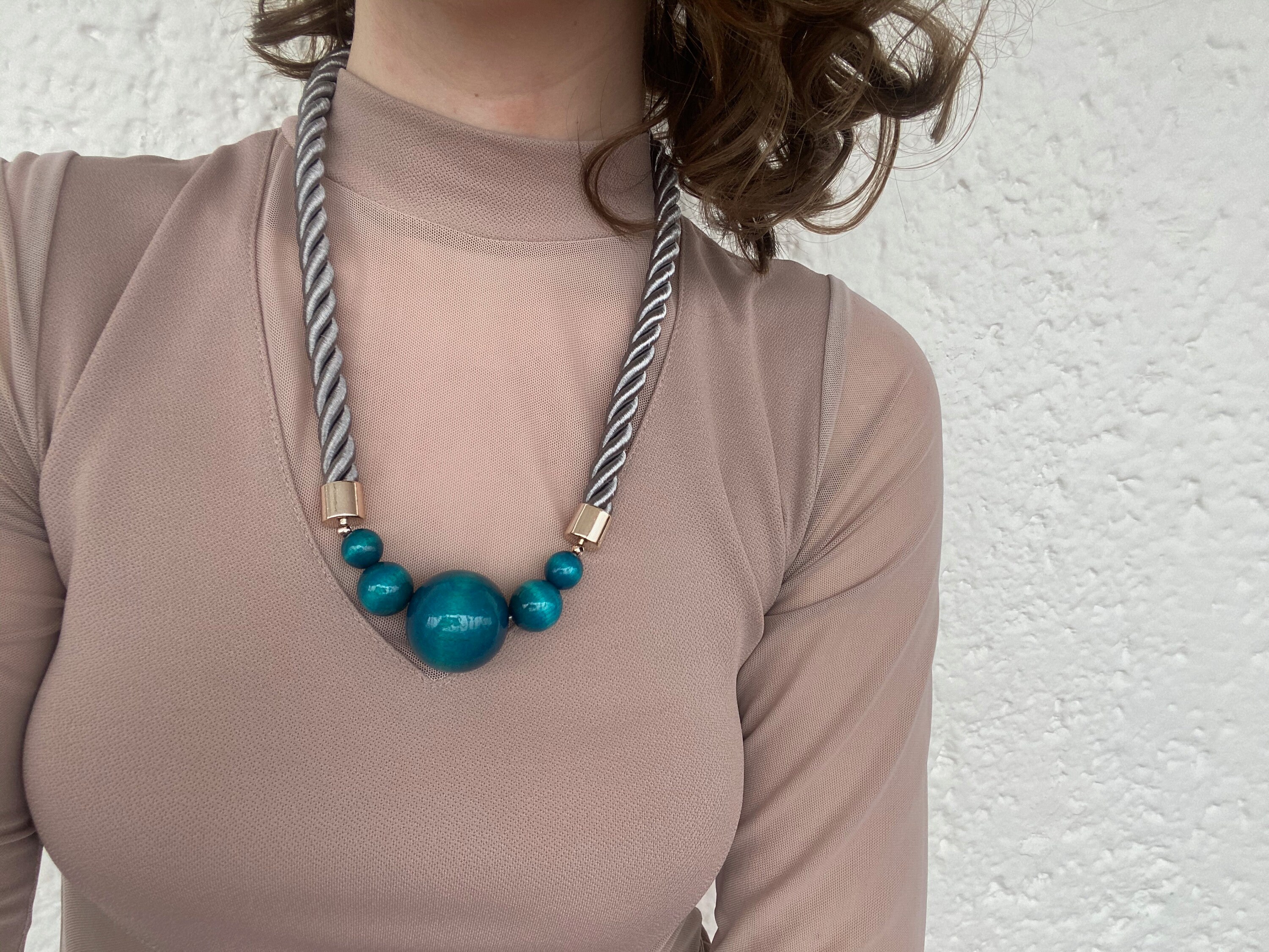 Burgundy Beads on a Silver Rope | Etsy