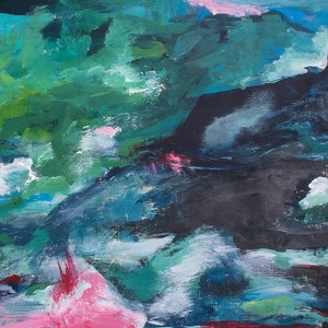 OCEAN SIDE : ROLLING 61CM X 91.5CM Acrylic on box canvas