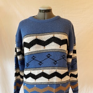 Vintage Acrylic Sweater in Blue - Sweater Graphix