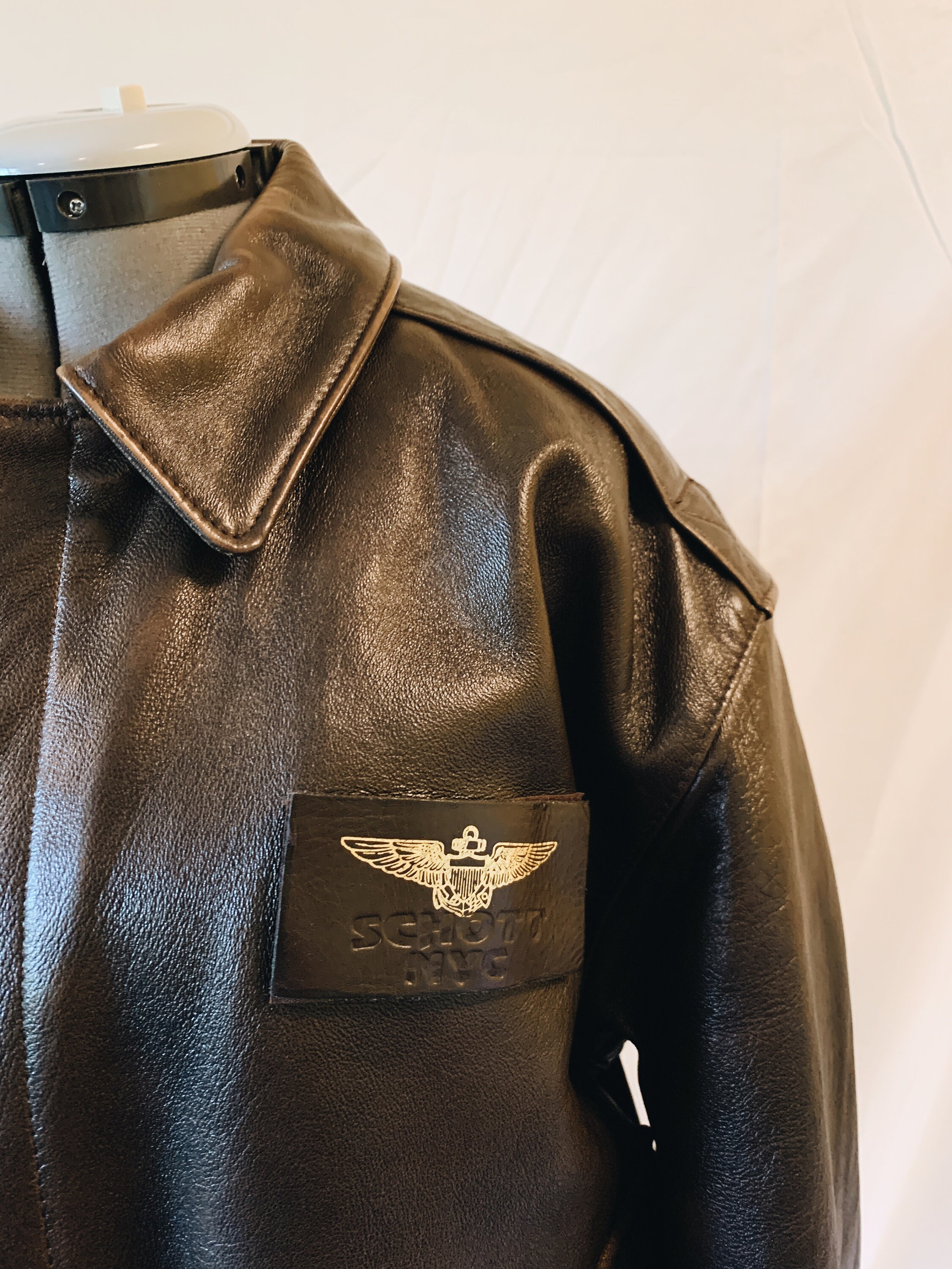 American Flag Schott Aviation Jacket - Etsy