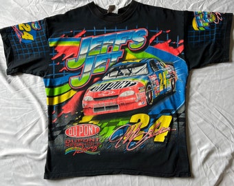Vintage 1997 Jeff Gordon Jeff&#39;s Jet Racing Nascar T Shirt Dupont Racing