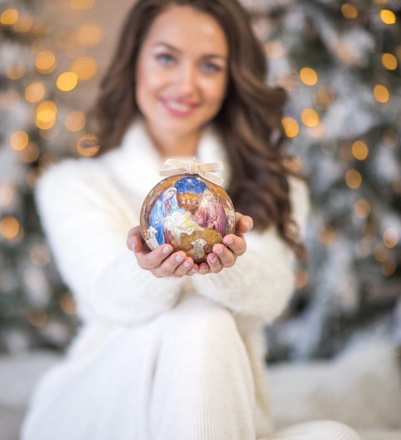 Nativity Scene Hand Painted Christmas Ornament Handmade Etsy